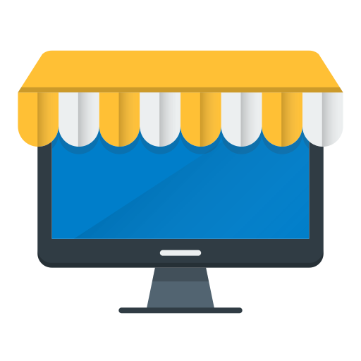 Market, monitor, online, shopping icon