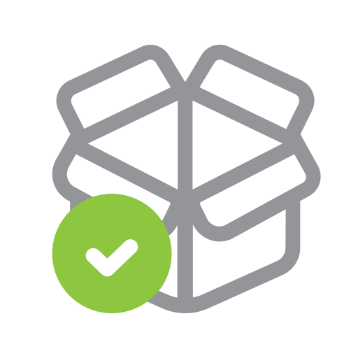 E-commerce, online, shopping, ui, box package, success, product icon