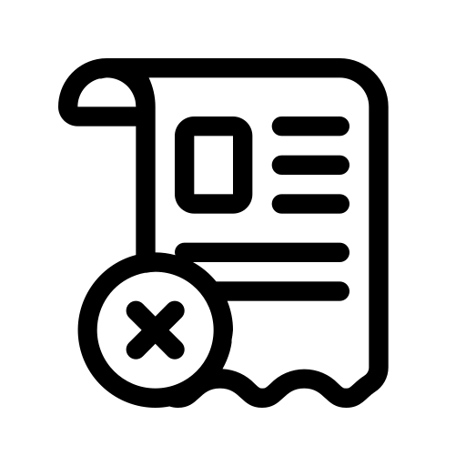 E-commerce, online, shopping, ui, receipt, cancel, transaction icon