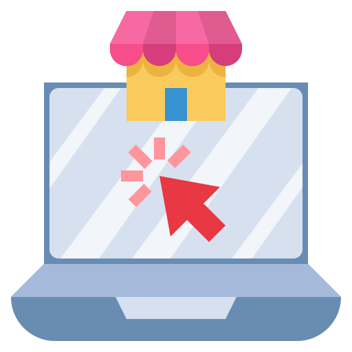 Click, commerce, shopping, online, store, market icon