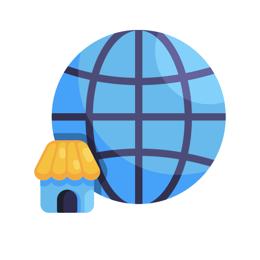 Buy, cart, ecommerce, globe, market, online, store icon