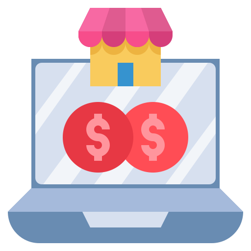 Coin, commerce, shopping, online, store, market icon