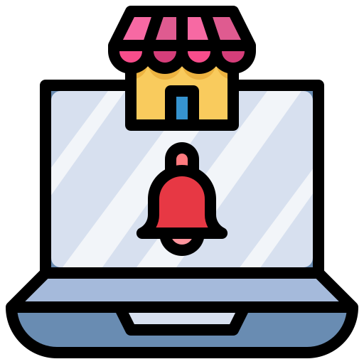 Notification, commerce, shopping, online, store, market icon