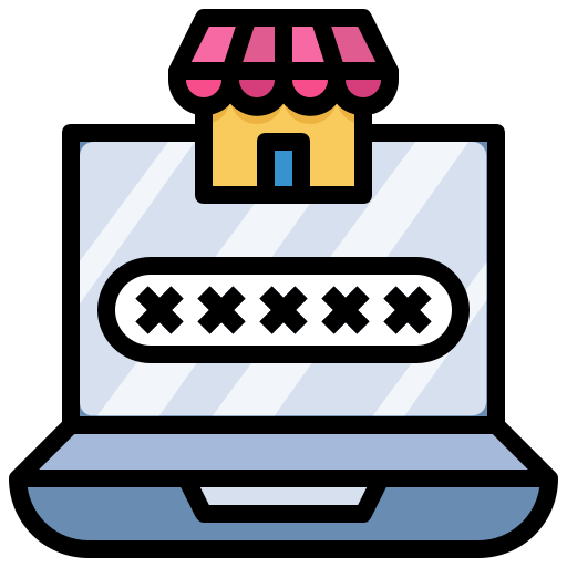 Password, commerce, shopping, online, store, market icon