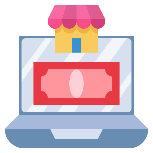 Money, commerce, shopping, online, store, market icon