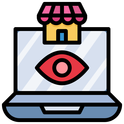 Vision, commerce, shopping, online, store, market icon