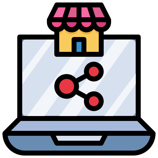 Share, commerce, shopping, online, store, market icon