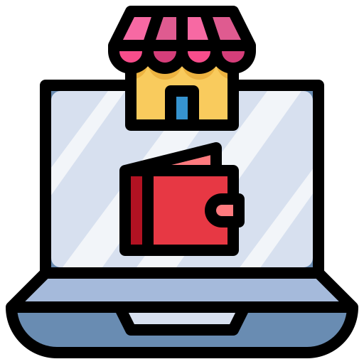 Wallet, commerce, shopping, online, store, market icon