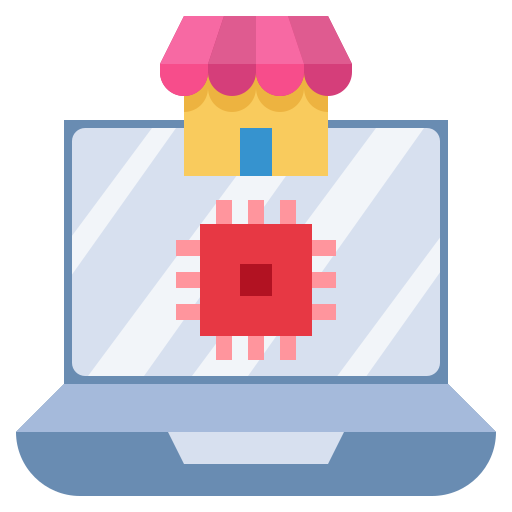 Electonic, commerce, shopping, online, store, market icon