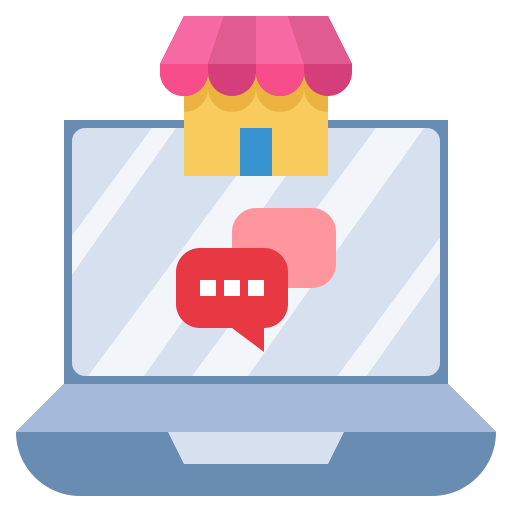 Chat, commerce, shopping, online, store, market icon