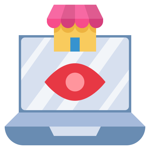 Vision, commerce, shopping, online, store, market icon