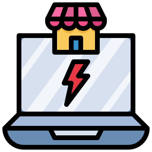 Flash, commerce, shopping, online, store, market icon