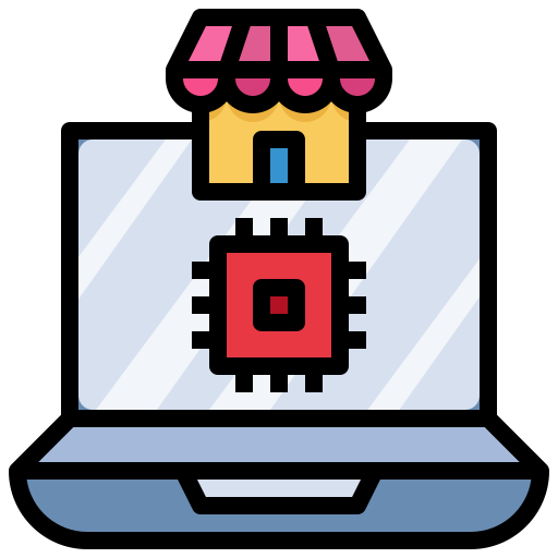 Electonic, commerce, shopping, online, store, market icon