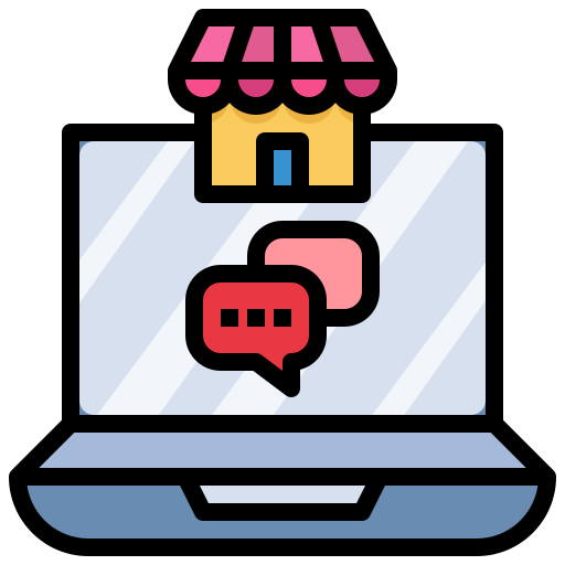Chat, commerce, shopping, online, store, market icon