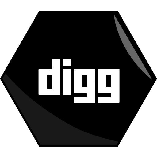 Digg, hexagon, networking, news, social icon
