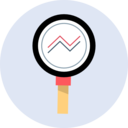 analytics,seo and web,magnifying glass,loupe,line chart
