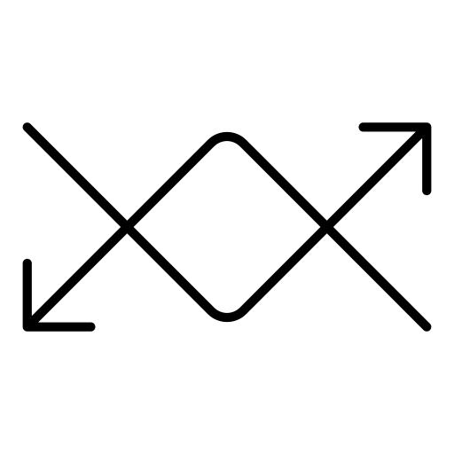Arrows, cross, crossway, crossway arrows, direction, navigation, weaving icon