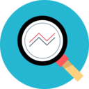 analytics,seo and web,magnifying glass,loupe,line chart