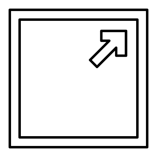Arrow, arrows, direction, maximize, right, up icon