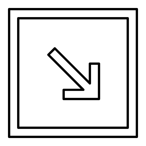 Arrow, arrows, direction, down, right icon