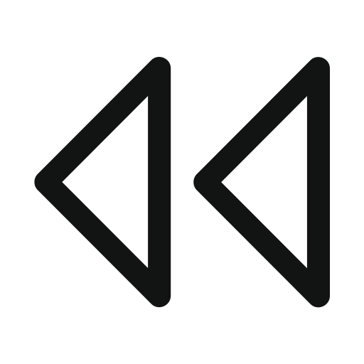 Arrow, double, double arrow, left icon