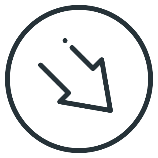 Arrow, down, right icon