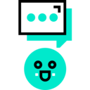 ui,text,miscellaneous,commerce and shopping,speech bubble,conversation,communications,chat,message,three dots,emoji,happy,talk,support