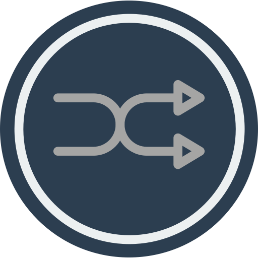 Audio, media, media player, music, shuffle, video player icon
