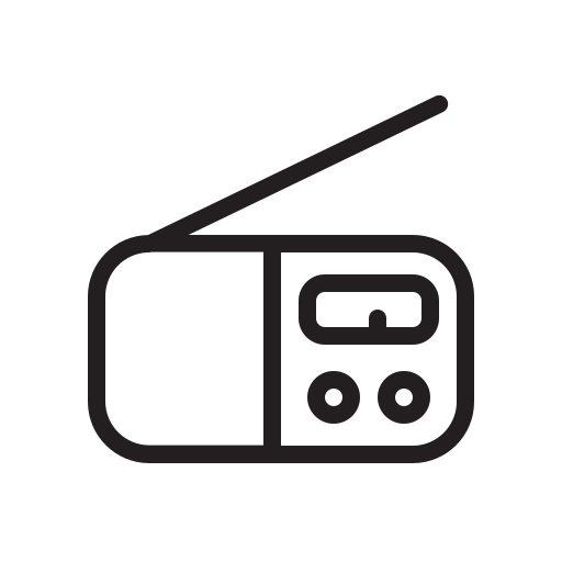 Media, mono, music, radio icon