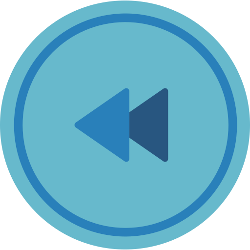 Audio, media, media player, music, rewind, video player icon