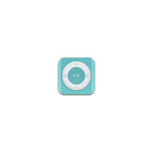 Music, shuffle, teal icon