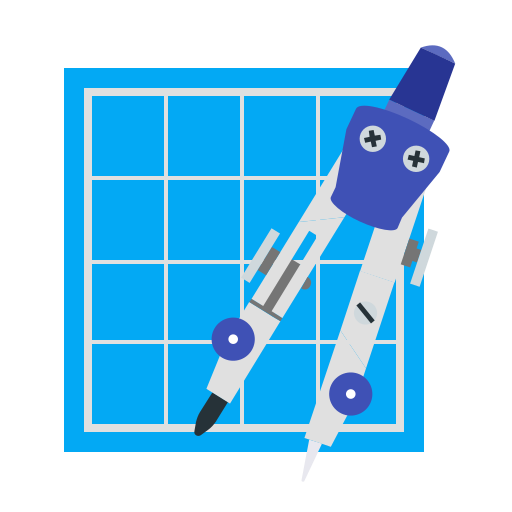 Compasses, dividers, design, tool, trace icon