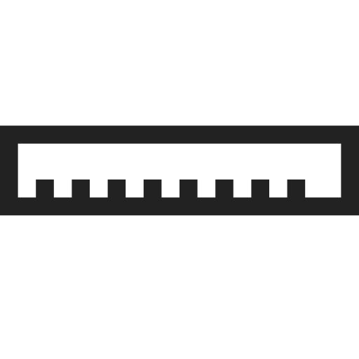 Measure, ruler, tool, edit, editor, format, text icon