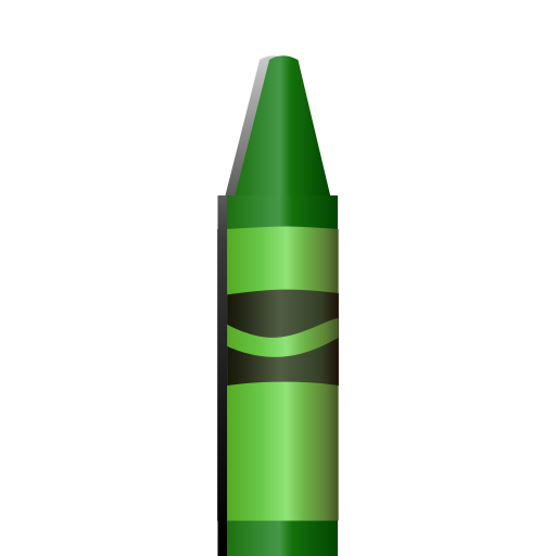 Crayon2, green crayon icon
