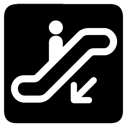 Down, escalator icon