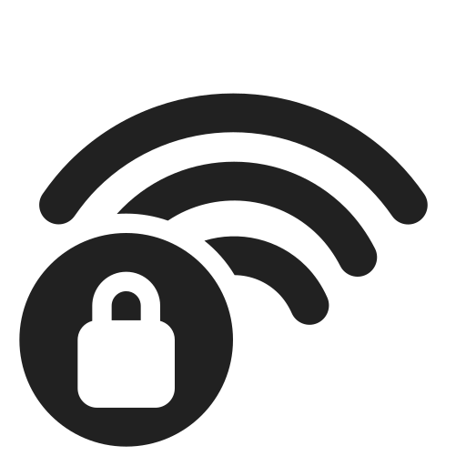 Ic, fluent, wifi, lock, filled icon