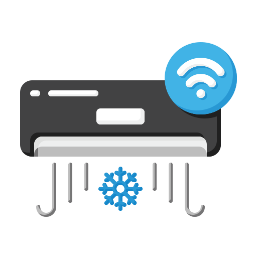 Air conditioner, wifi, signal, smart home icon