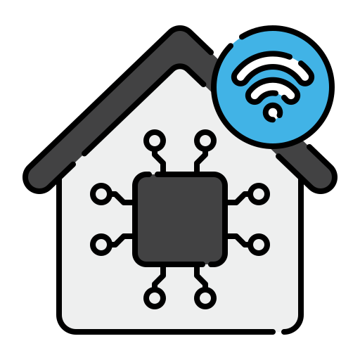 Smart home, devices, wifi, signal, network icon