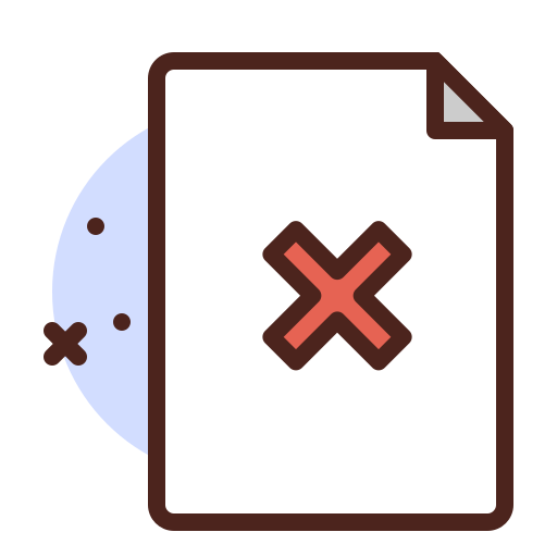 Negative, file, status icon