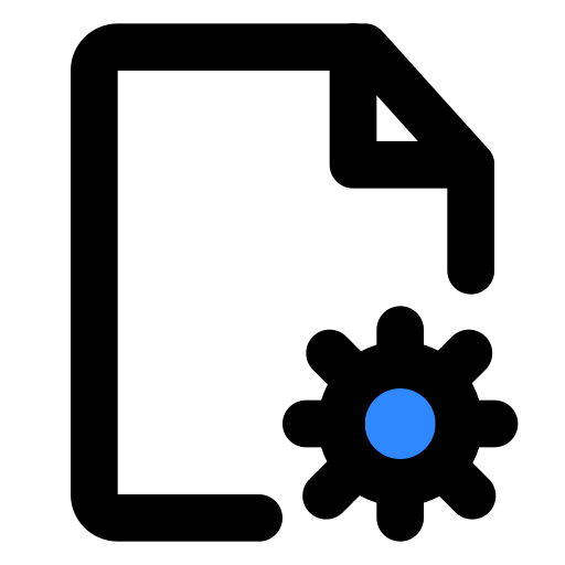 File, settings, one icon