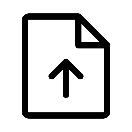 File, arrow, up, light icon
