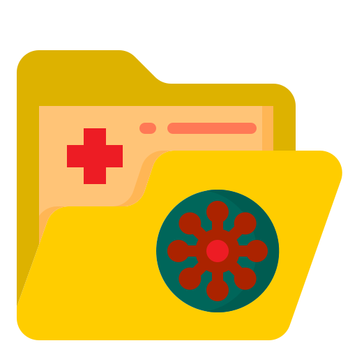 Coronavirus, covid19, file, folder, virus icon