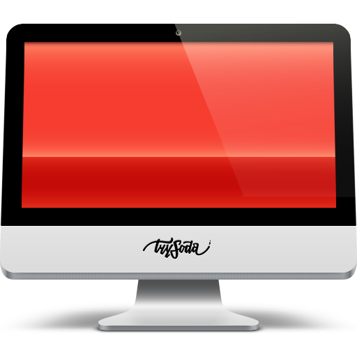 Imac, red, soda icon