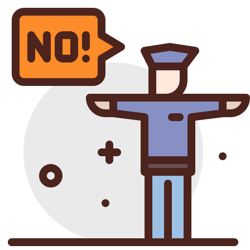 Police, refuse, lie, bribe icon