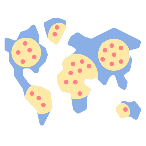 Disease, map, pandemic, plague, transmission icon