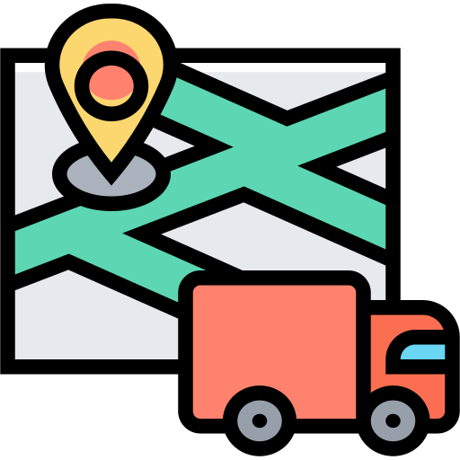 Address, delivery, map, tracking, distribution icon