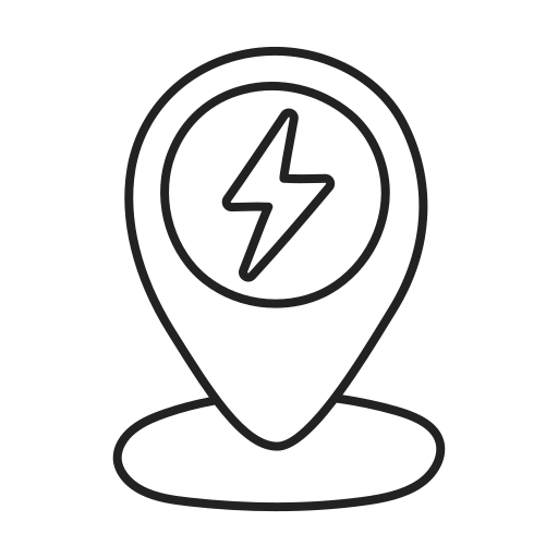 Charging, station, charger, energy, electric, car, map icon