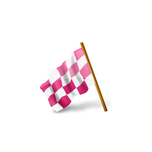 Chequeredflag, left, mapmarker, pink icon