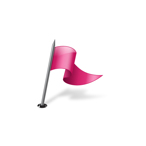 Flag, mapmarker, pink, right icon