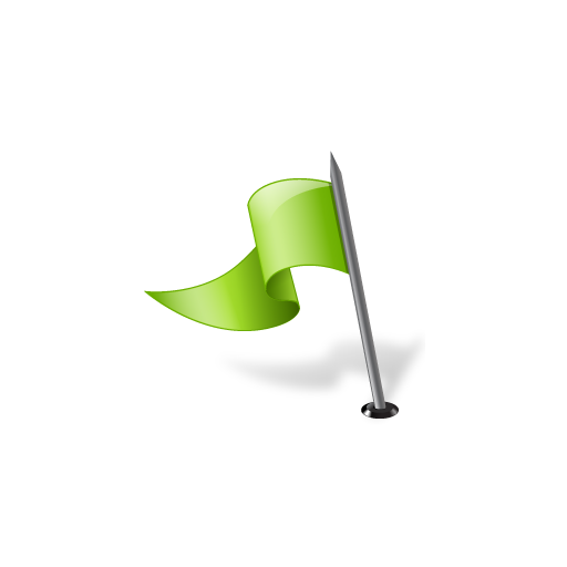Chartreuse, flag, left, mapmarker icon